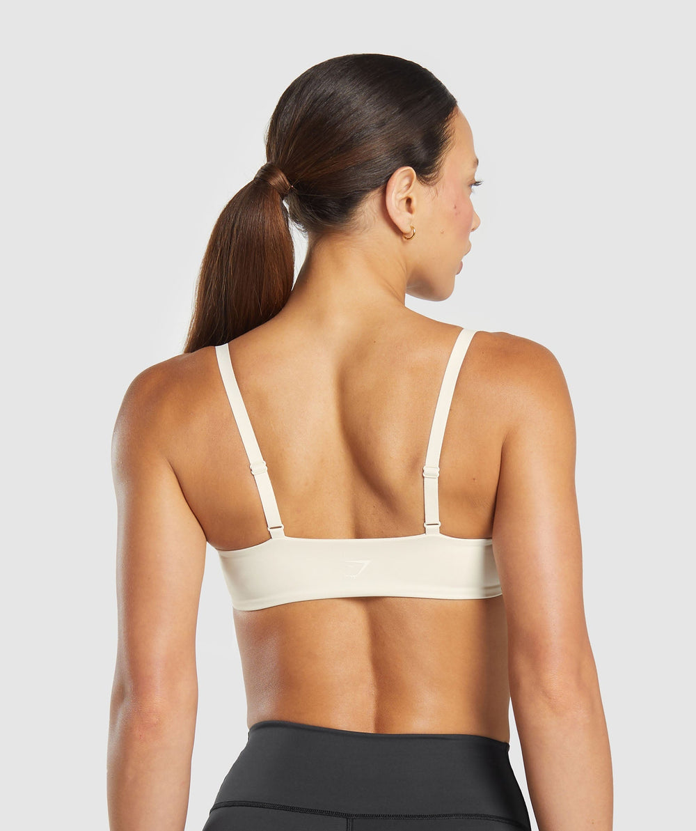 Elevate Ruched Sports Bra - Oat White