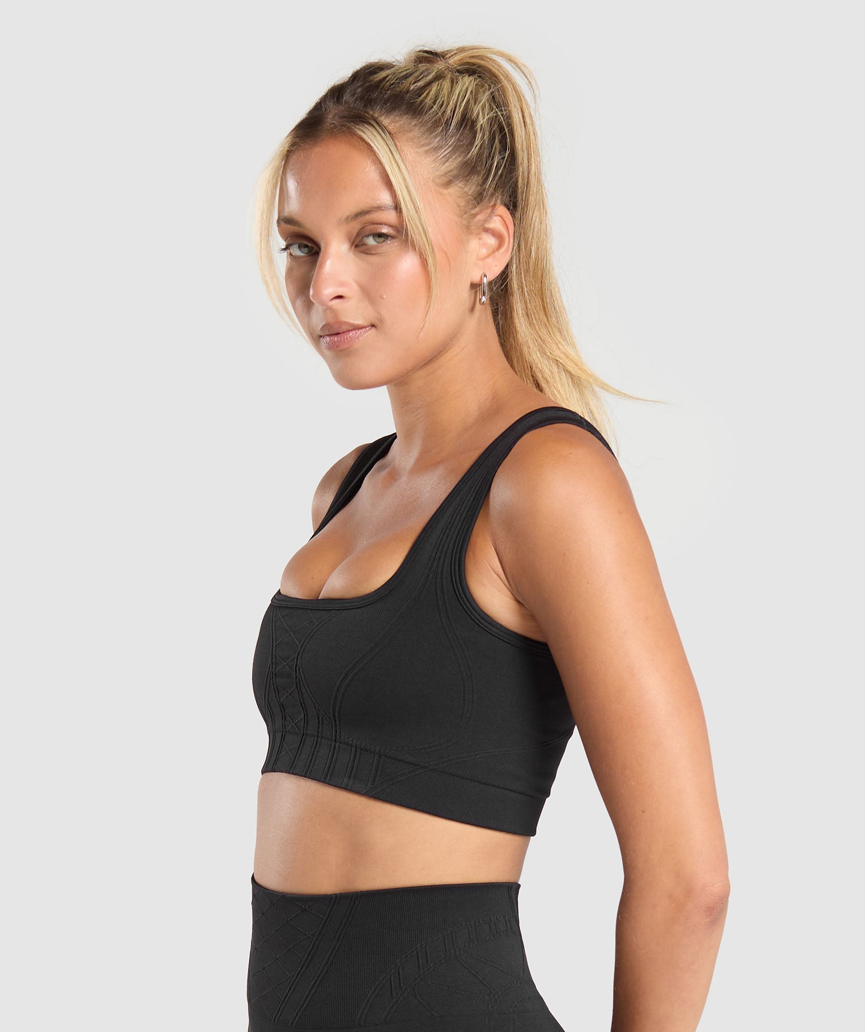 Corset Seamless Sports Bra - Black