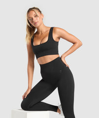 Corset Seamless Sports Bra - Black