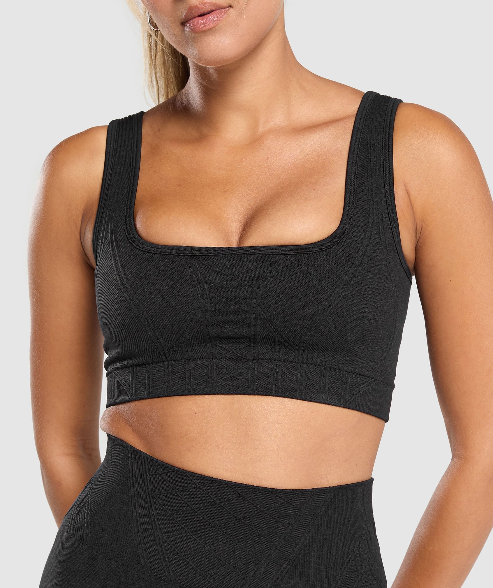 Corset Seamless Sports Bra - Black