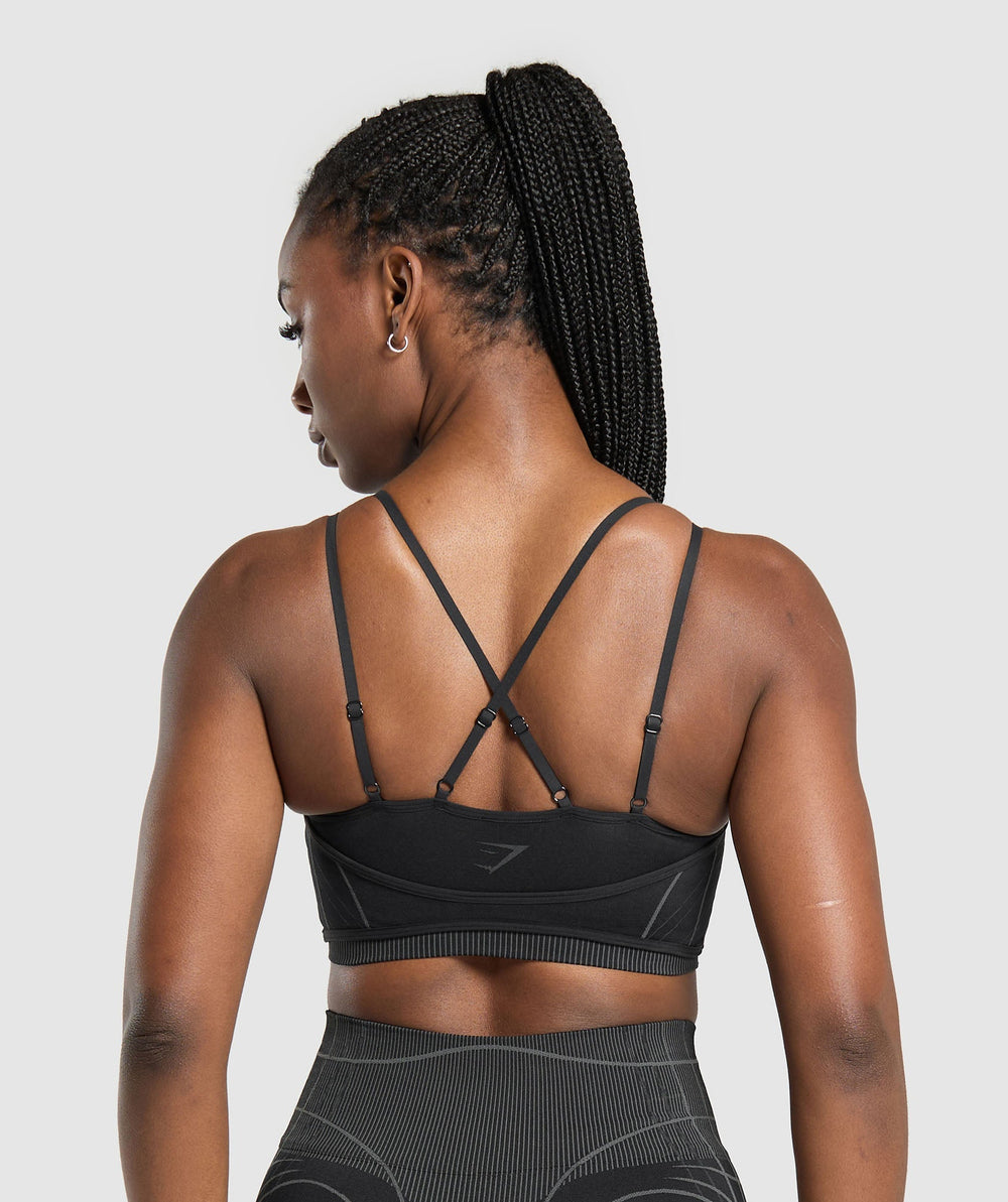 Apex Seamless Strappy Sports Bra - Black/Graphite Grey