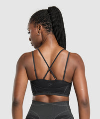 Apex Seamless Strappy Sports Bra - Black/Graphite Grey