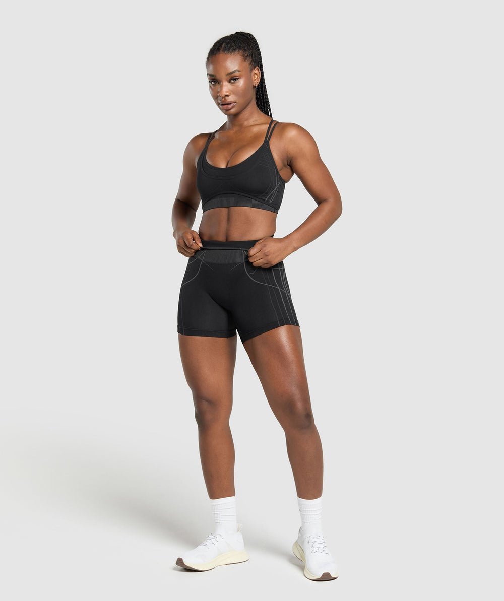 Apex Seamless Strappy Sports Bra - Black/Graphite Grey