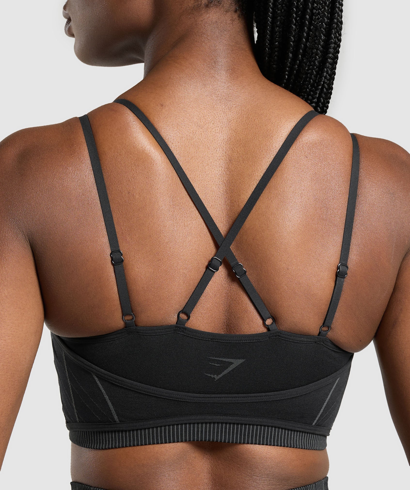 Apex Seamless Strappy Sports Bra - Black/Graphite Grey