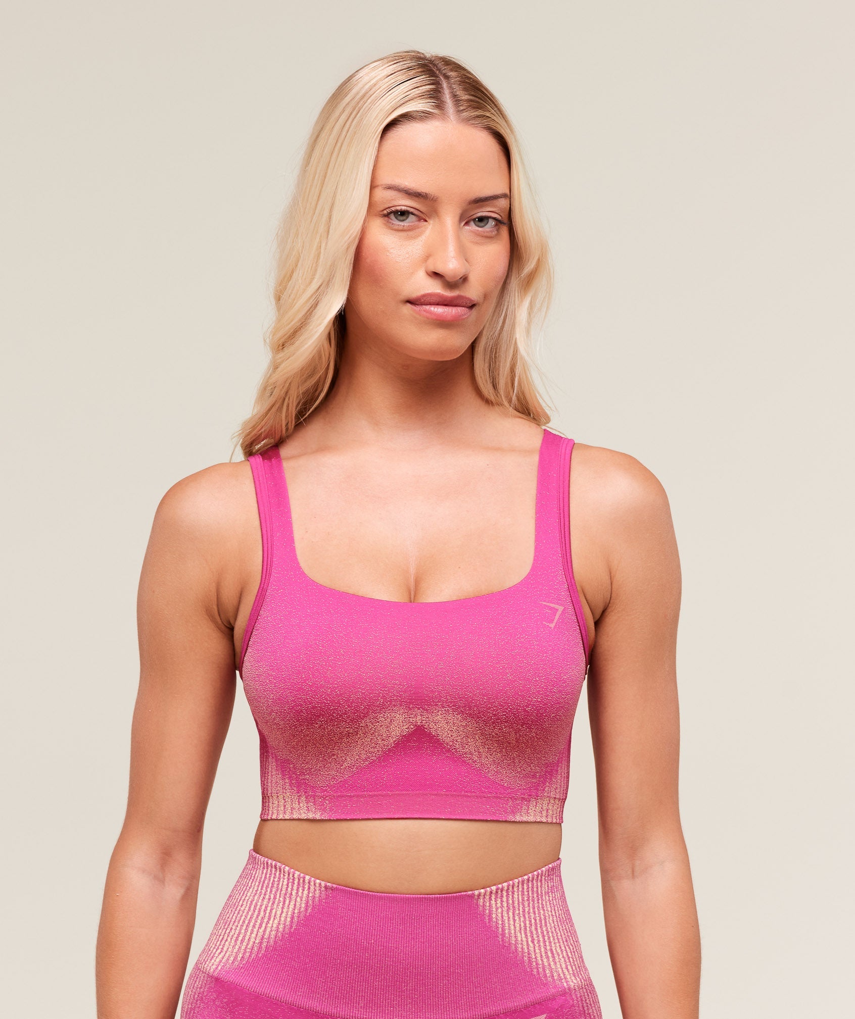 Diffuse Seamless Sports Bra - Winning Pink/Refresh Yellow