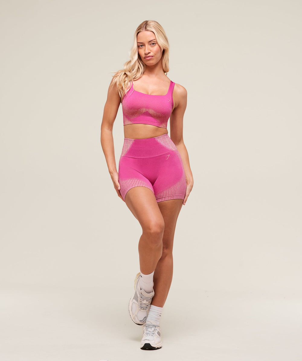 Diffuse Seamless Sports Bra - Winning Pink/Refresh Yellow
