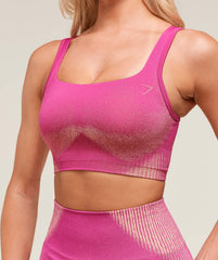 Diffuse Seamless Sports Bra - Winning Pink/Refresh Yellow