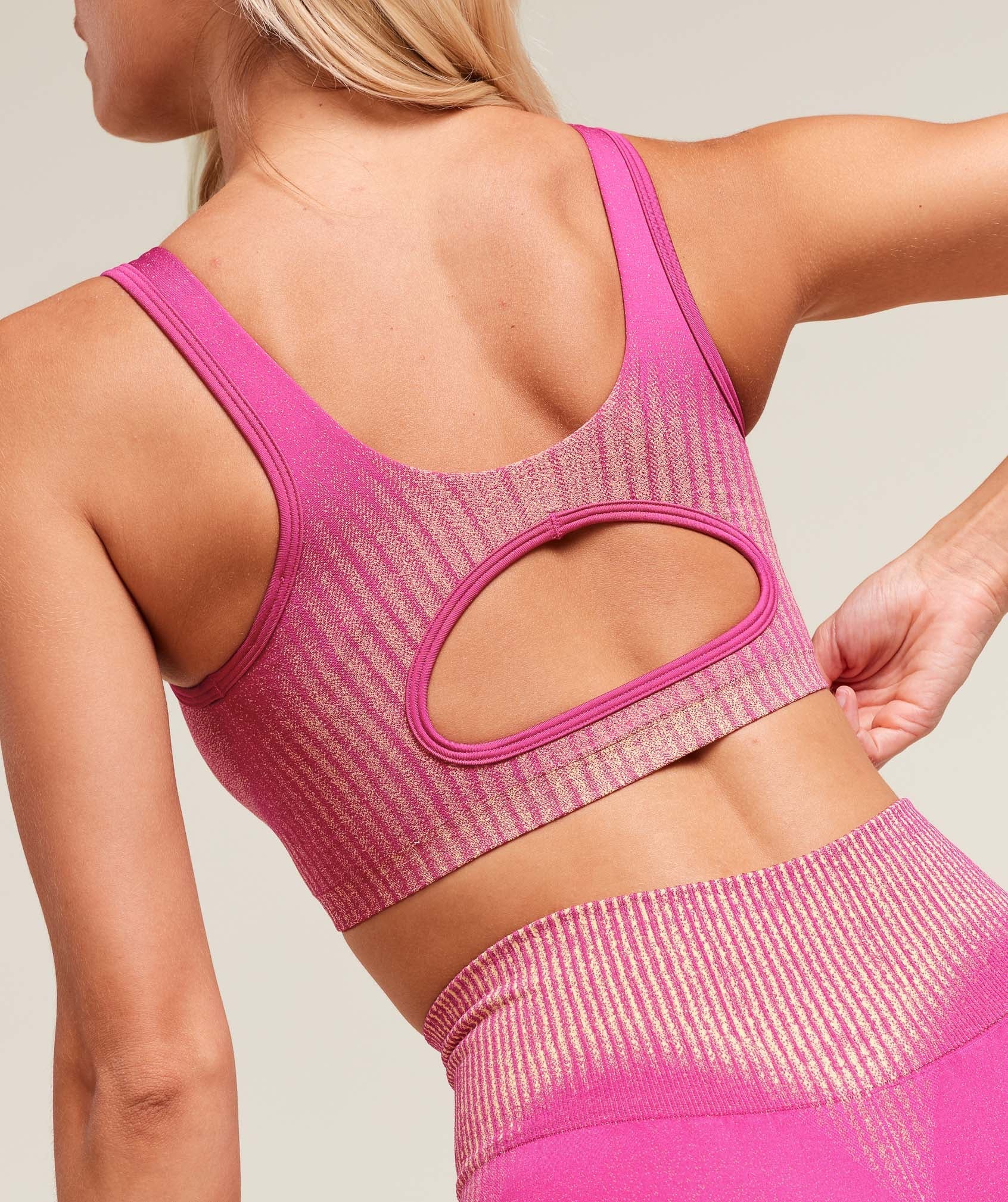 Diffuse Seamless Sports Bra - Winning Pink/Refresh Yellow