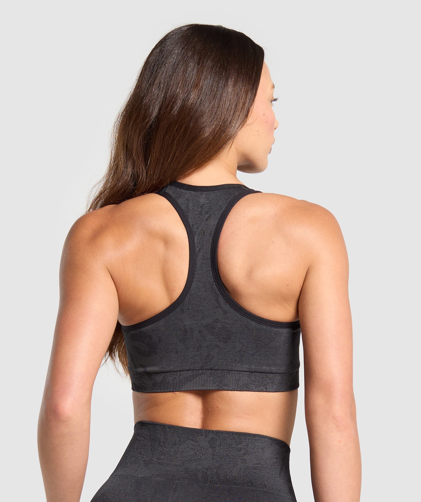 Adapt Camo Racer Back Sports Bra - Asphalt Grey/Black