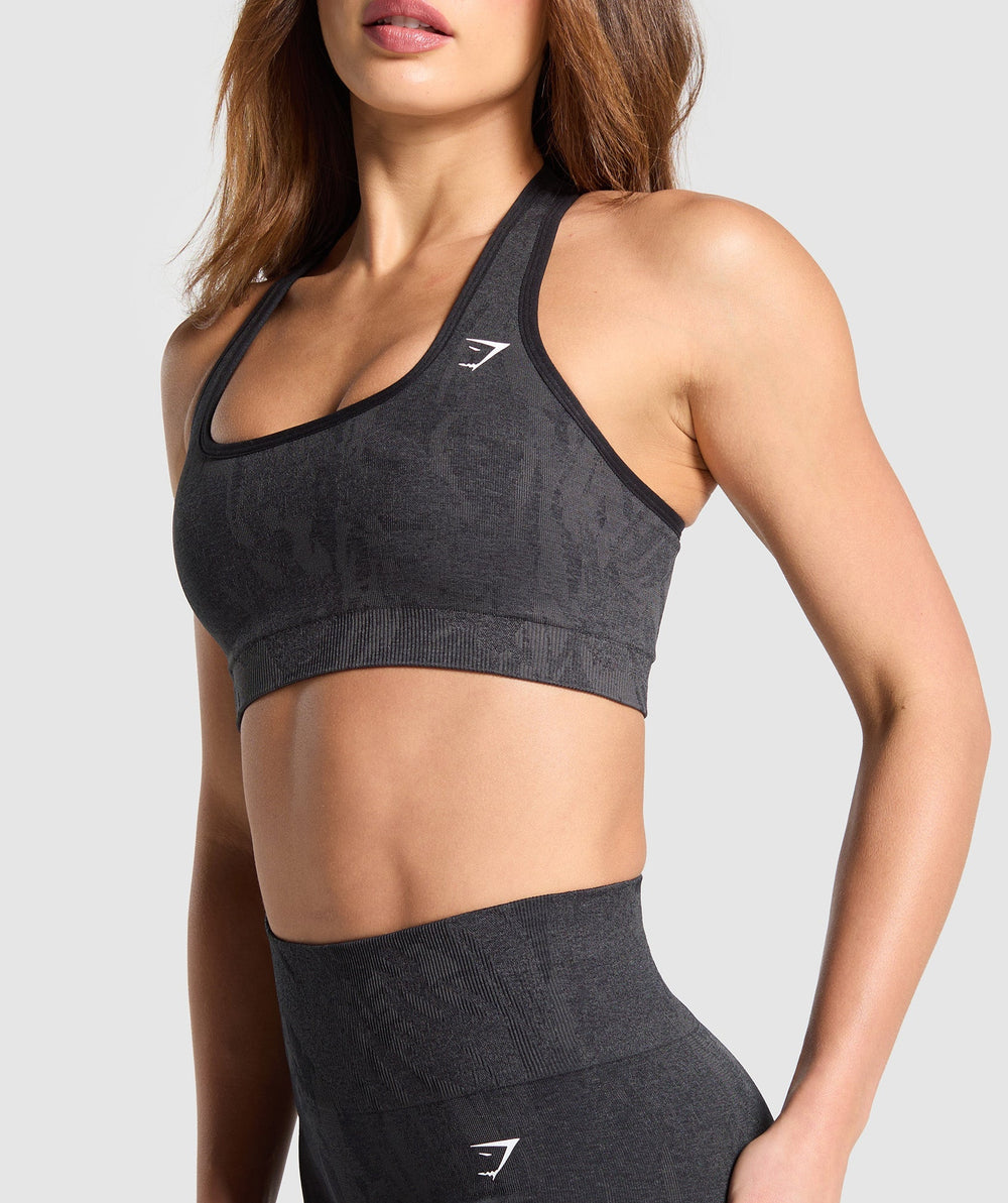 Adapt Camo Racer Back Sports Bra - Asphalt Grey/Black