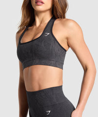 Adapt Camo Racer Back Sports Bra - Asphalt Grey/Black
