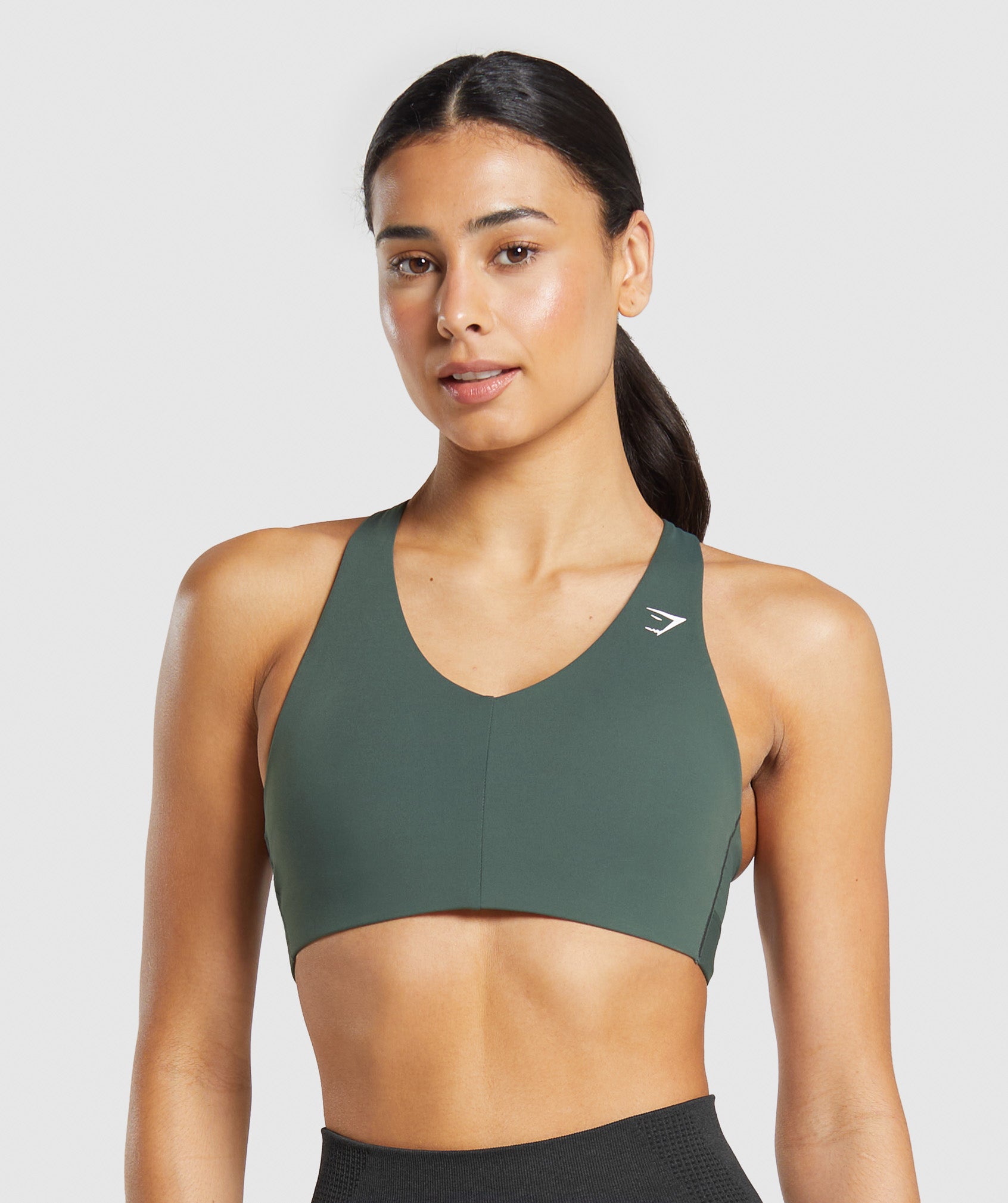 Strappy Back Medium Support Sports Bra - Slate Teal