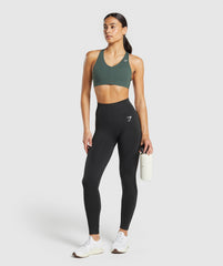 Strappy Back Medium Support Sports Bra - Slate Teal