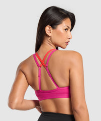 Double Up Sports Bra - Winning Pink/Coral Red