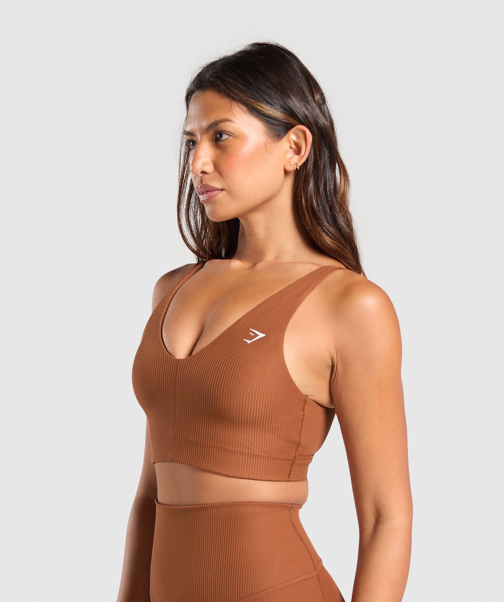 Ribbed Sports Bra - Copper Brown