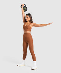 Ribbed Sports Bra - Copper Brown