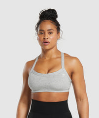 Cotton Lifting Sports Bra - Light Grey Core Marl