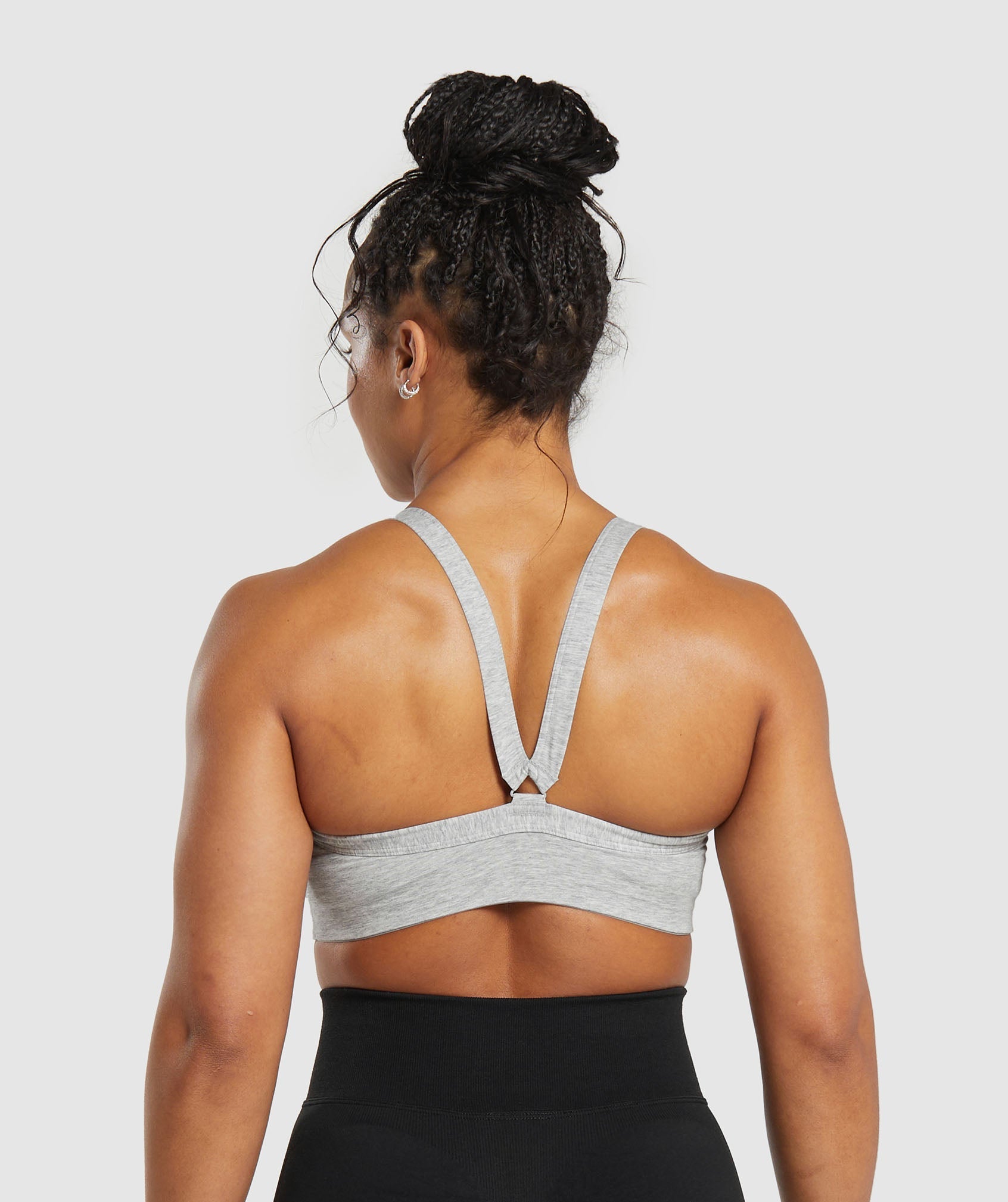 Cotton Lifting Sports Bra - Light Grey Core Marl