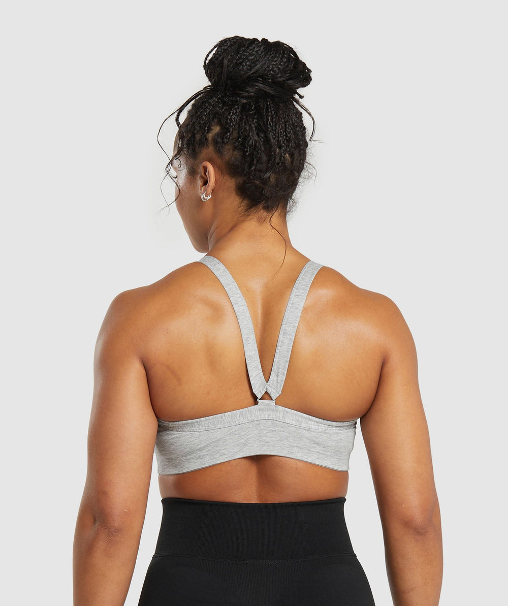 Cotton Lifting Sports Bra - Light Grey Core Marl