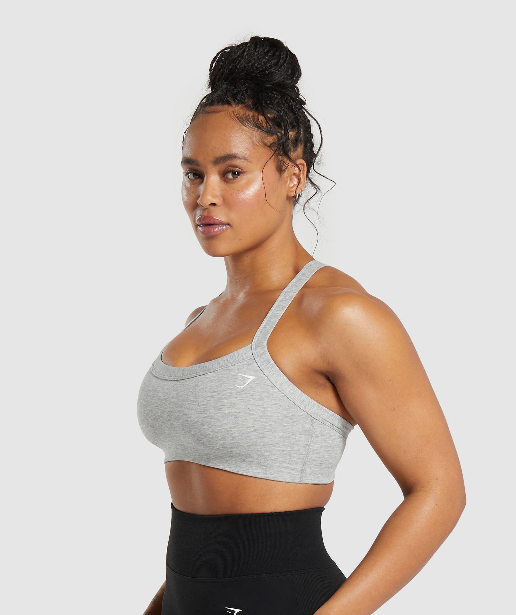 Cotton Lifting Sports Bra - Light Grey Core Marl