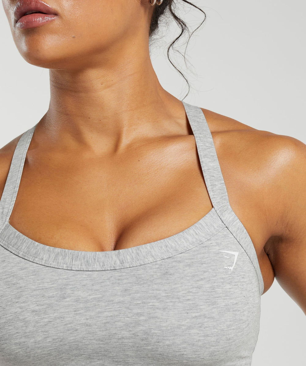 Cotton Lifting Sports Bra - Light Grey Core Marl