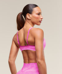 Adapt X Whitney Animal Seamless Twist Front Bra - Sour Pink/Vibrant Pink