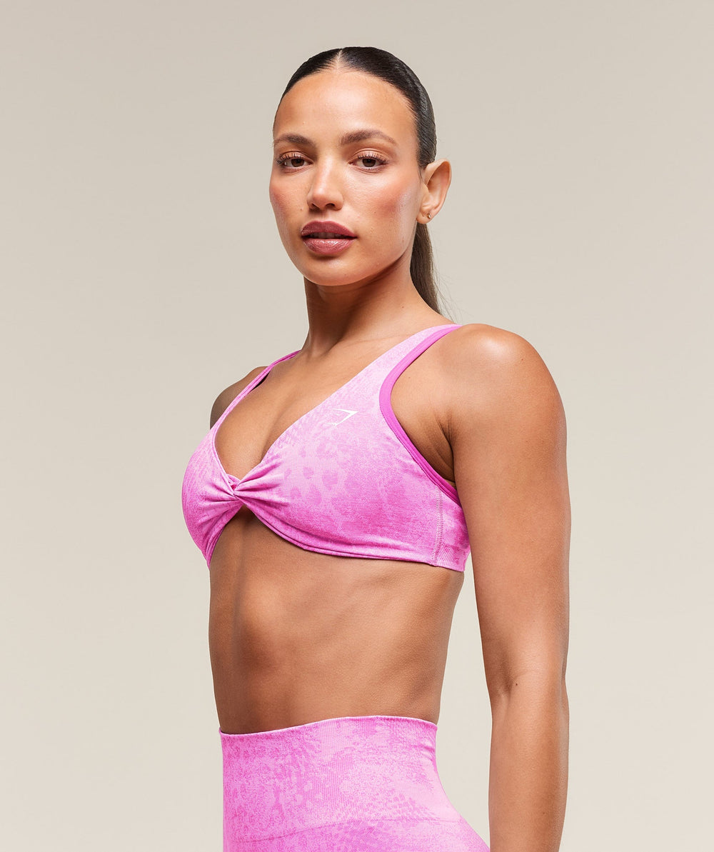 Adapt X Whitney Animal Seamless Twist Front Bra - Sour Pink/Vibrant Pink