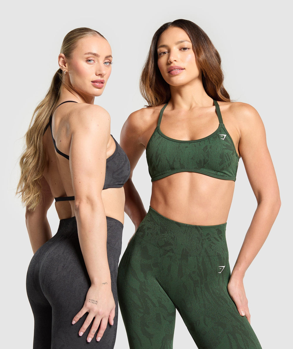 Adapt Camo Cross Back Sports Bra - Trail Green/Classic Green