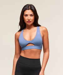 Peek A Boo Sports Bra - Worn Blue