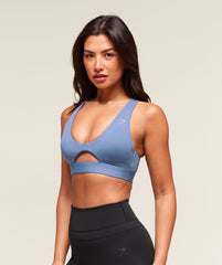 Peek A Boo Sports Bra - Worn Blue