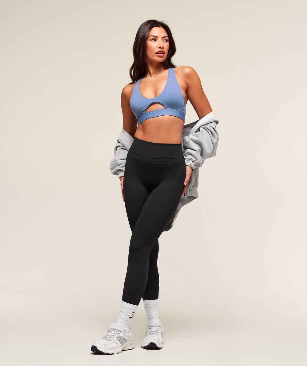 Peek A Boo Sports Bra - Worn Blue