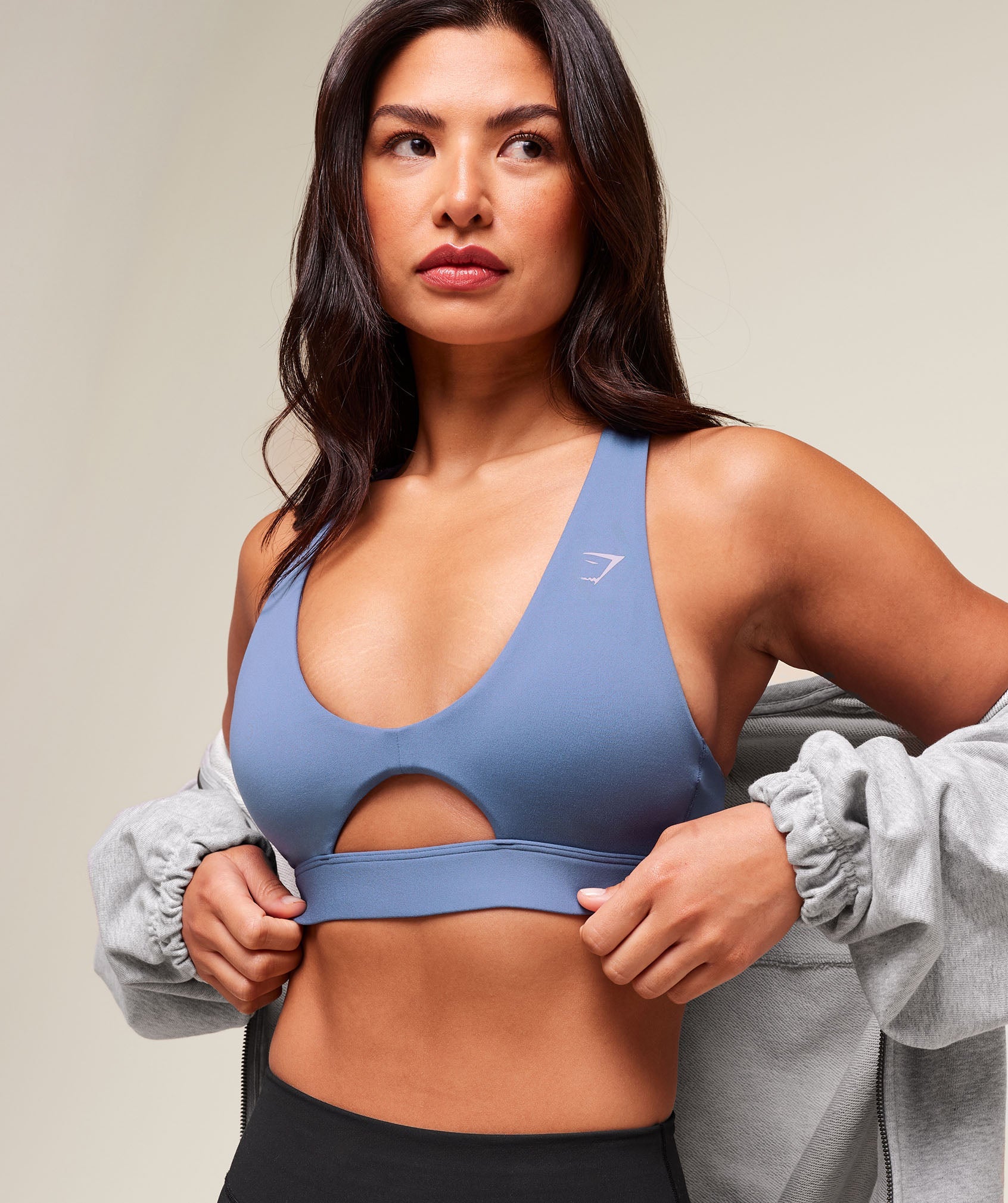 Peek A Boo Sports Bra - Worn Blue
