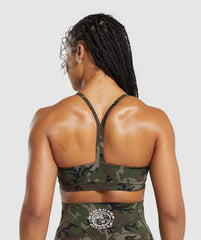 Legacy Printed Sports Bra - Archive Brown