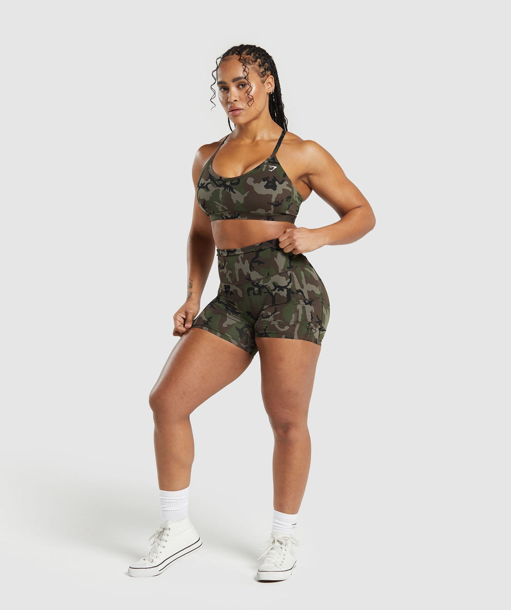 Legacy Printed Sports Bra - Archive Brown