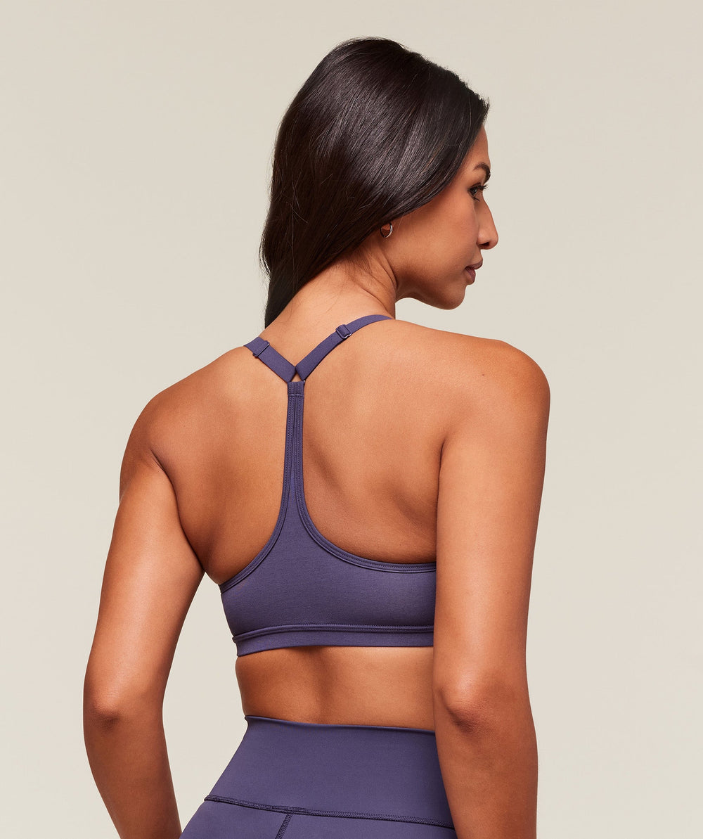 Cotton Racerback Sports Bra - Weighted Purple