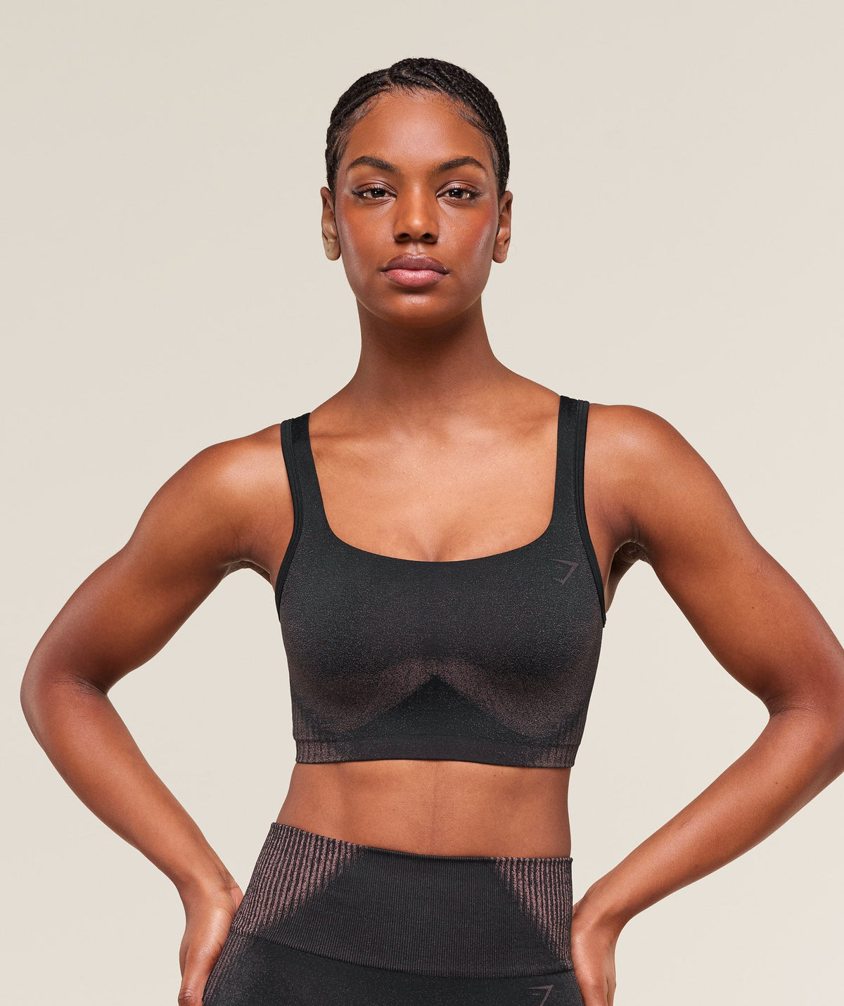 Diffuse Seamless Sports Bra - Black/Calm Pink