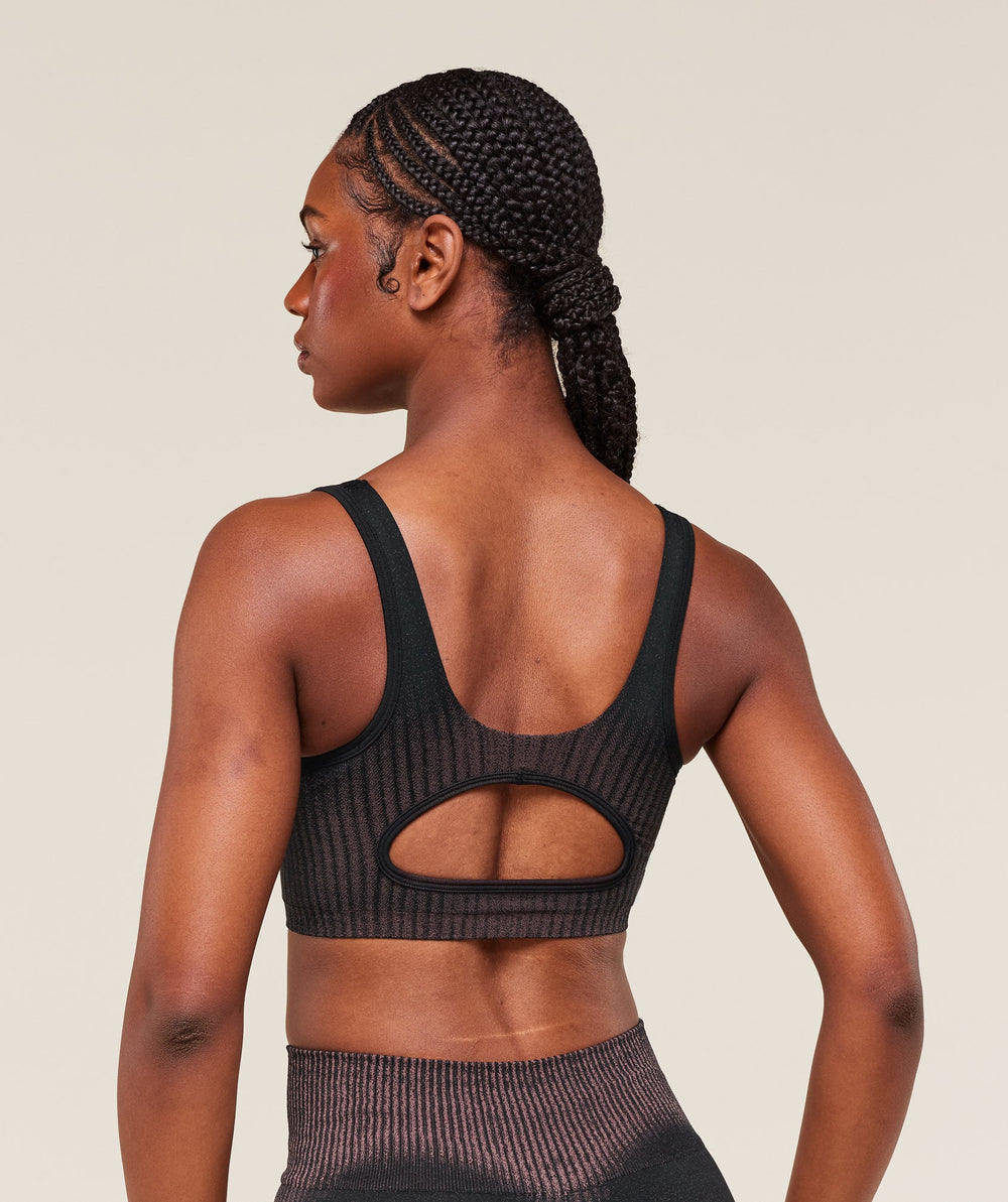 Diffuse Seamless Sports Bra - Black/Calm Pink