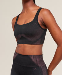 Diffuse Seamless Sports Bra - Black/Calm Pink