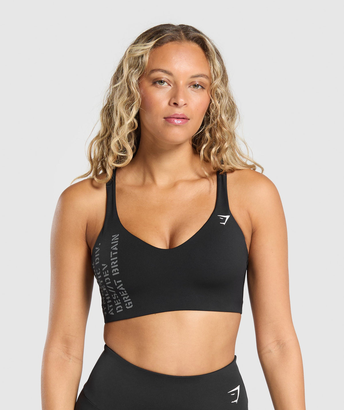 Strappy Back Medium Support Sports Bra - Black