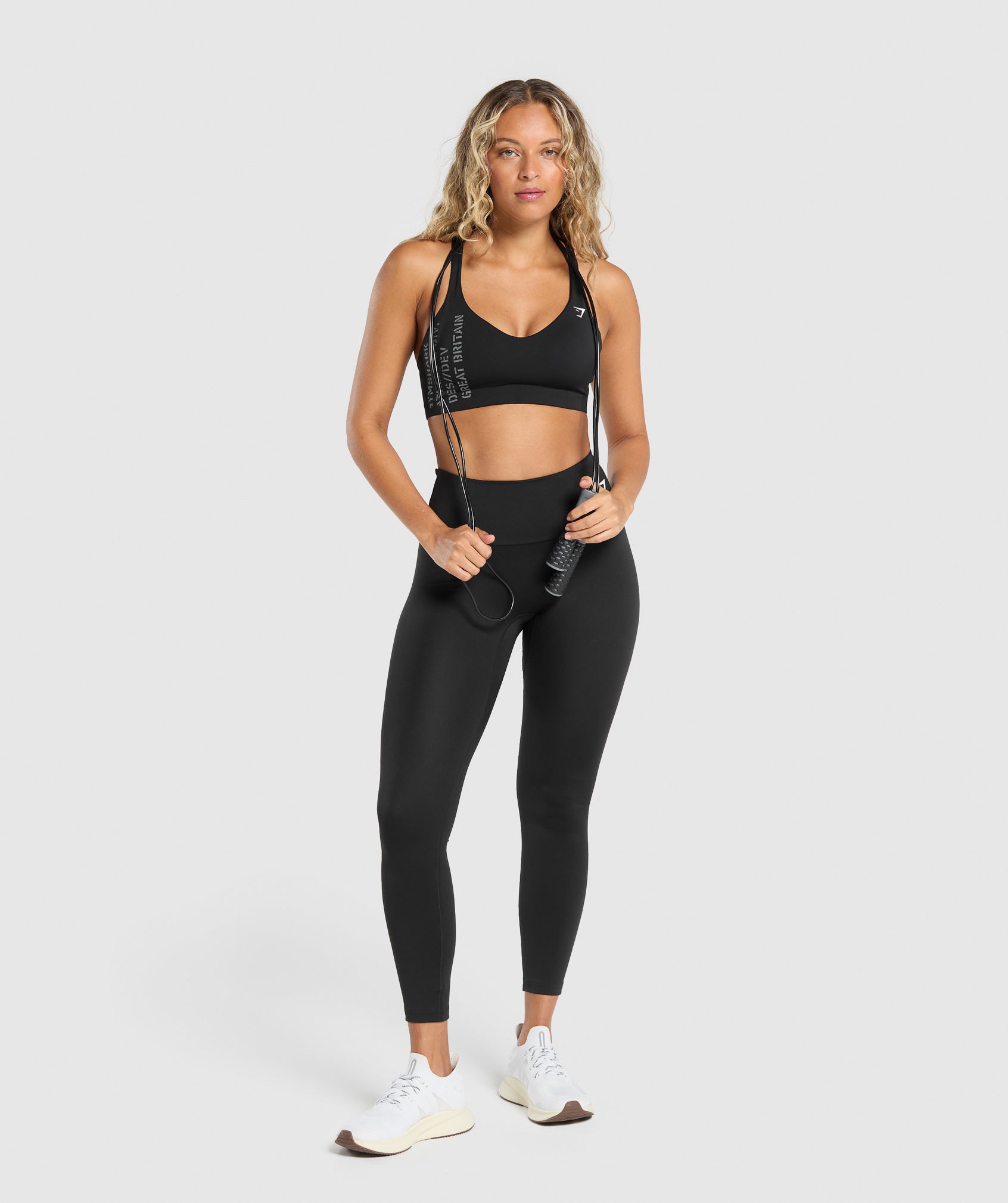 Strappy Back Medium Support Sports Bra - Black