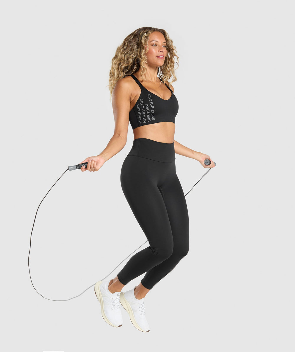 Strappy Back Medium Support Sports Bra - Black