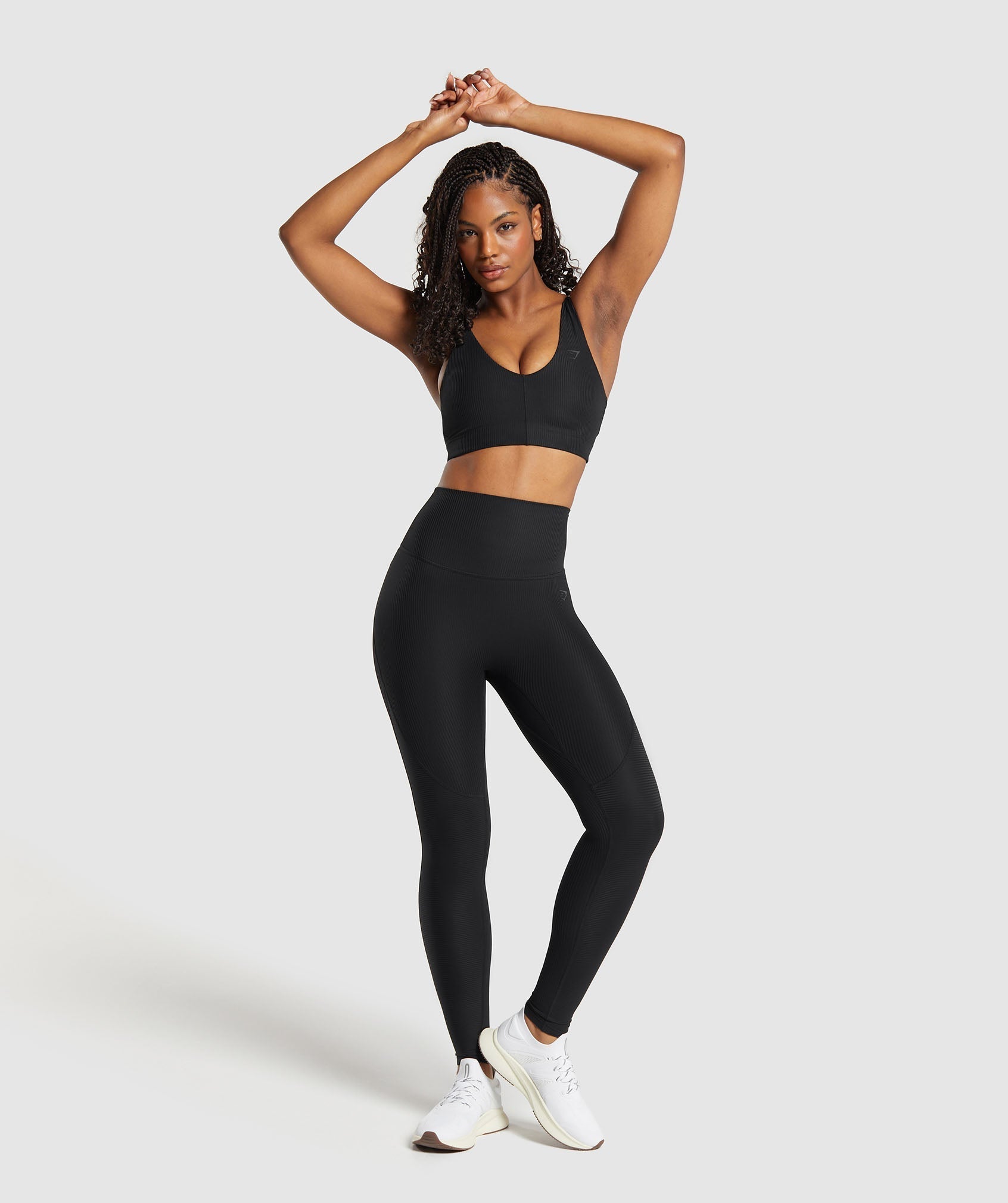 Ribbed Sports Bra - Black