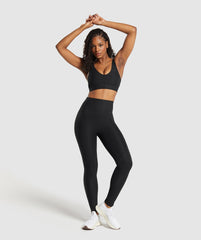 Ribbed Sports Bra - Black