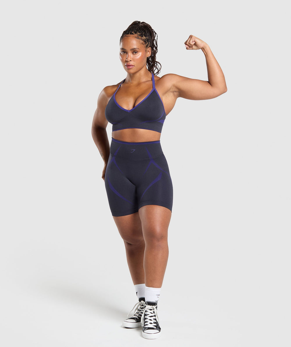Apex Lift  Seamless Sports Bra - Heavy Blue/Cobalt Purple