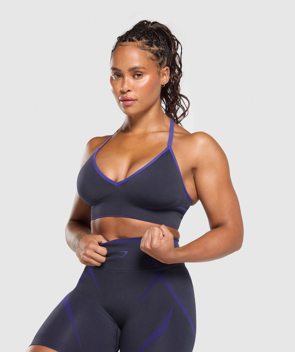 Apex Lift  Seamless Sports Bra - Heavy Blue/Cobalt Purple