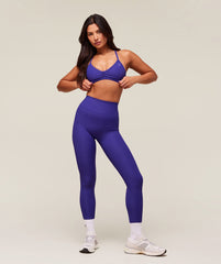 Ribbed Minimal Sports Bra - Cobalt Purple