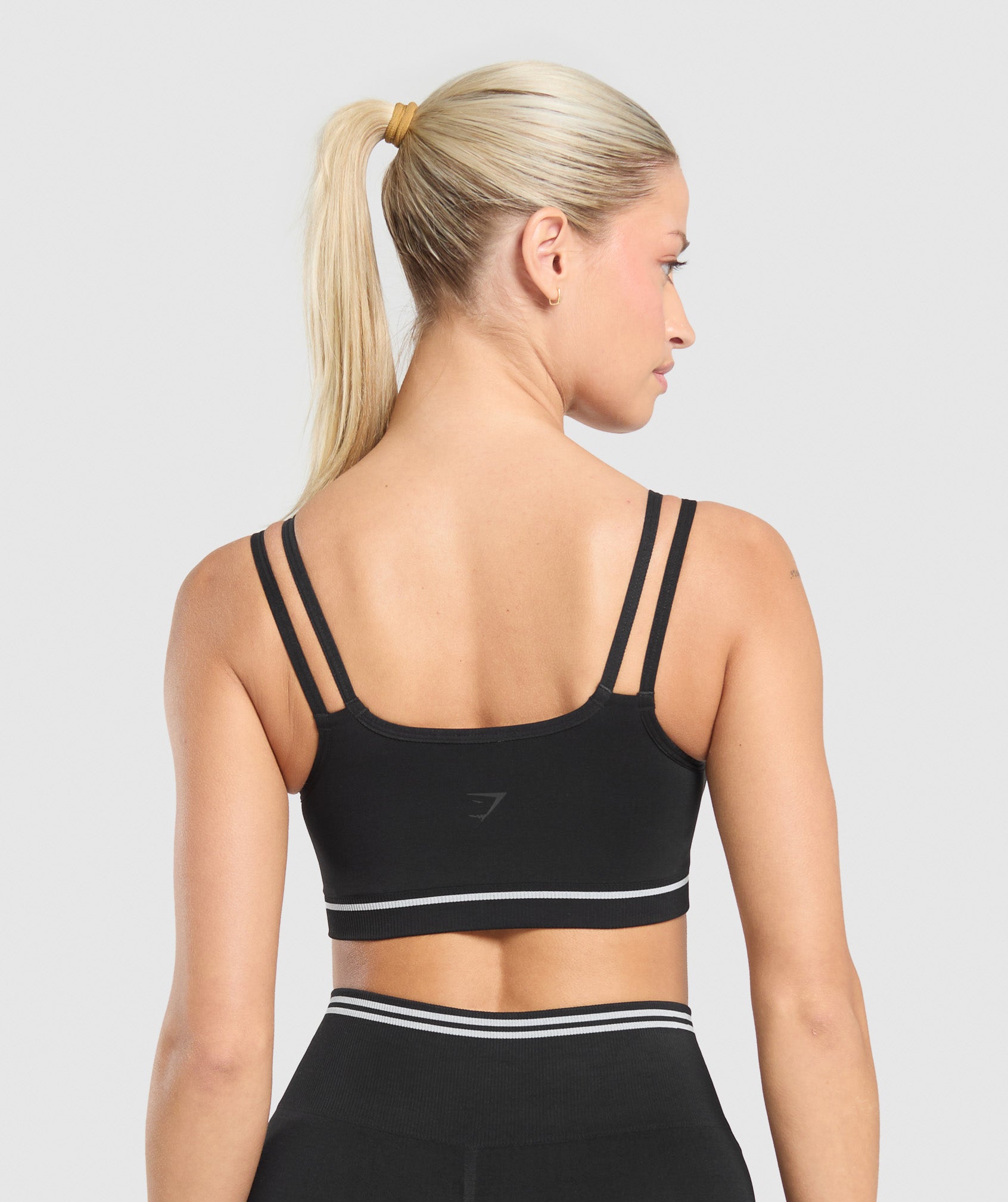 Contrast Seamless Sports Bra - Black