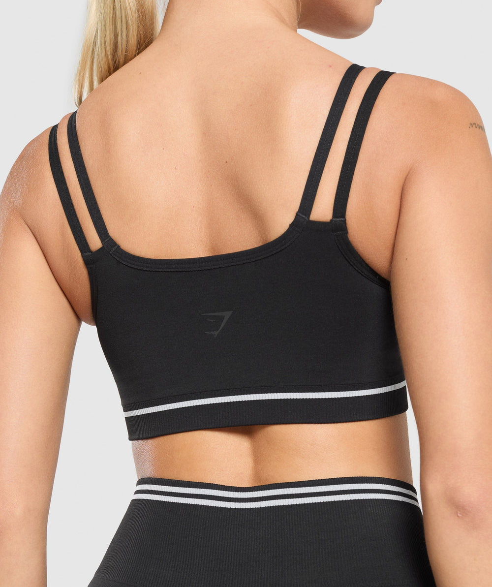 Contrast Seamless Sports Bra - Black