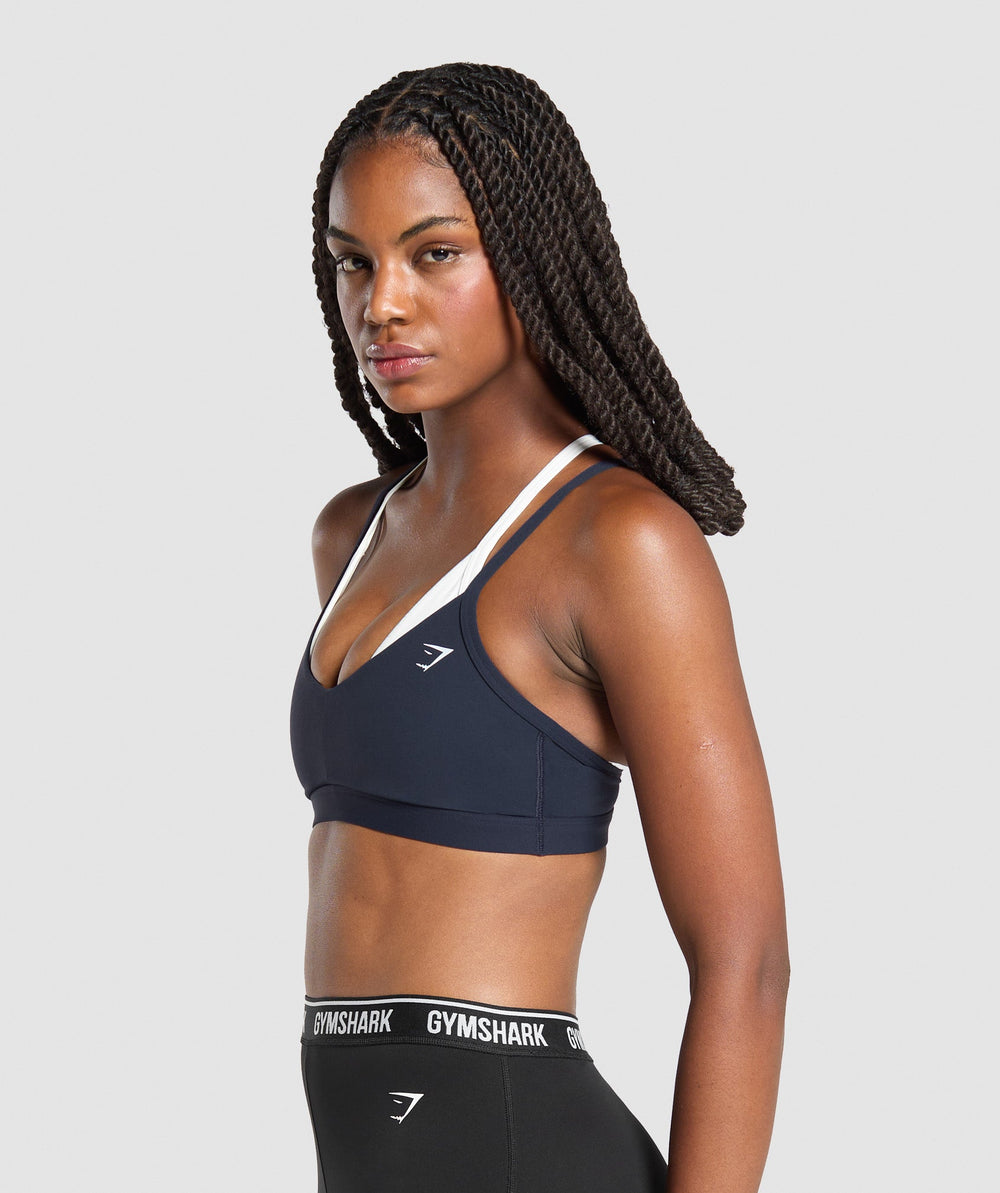Double Up Sports Bra - Heavy Blue/Soft White