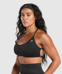 Adapt Camo Cross Back Sports Bra - Black/Asphalt Grey